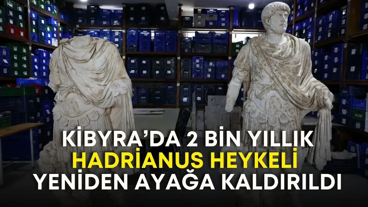 Kibyra’da 2 Bin Yıllık Hadrianus Heykeli Yeniden Ayağa Kaldırıldı