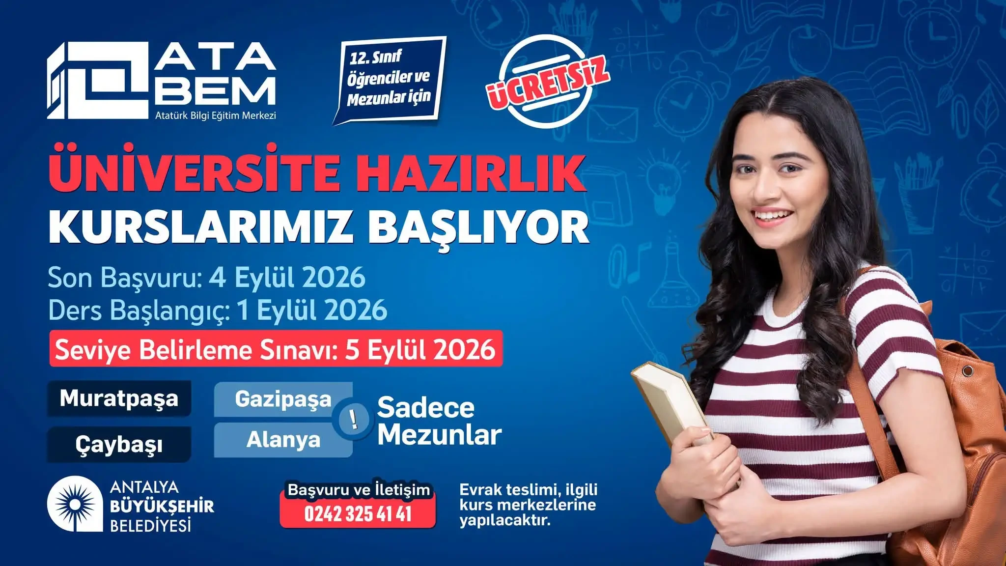 Atabem Ücretsiz Üniversite Hazırlık Kursları İçin Başvurular Başladı - Antalya Haber