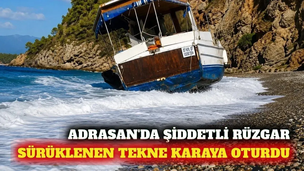 Kumluca Adrasan’da Rüzgarda Sürüklenen Tekne Karaya Oturdu - Antalya Haber