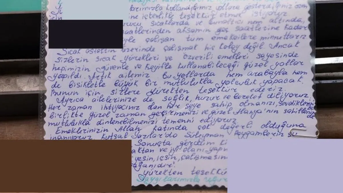 Kestel'de Asfalt 9 Gün Önceden Tamamlandı En Anlamlı Teşekkür İş Makinesinin Üzerine Bırakıldı - Antalya Haber