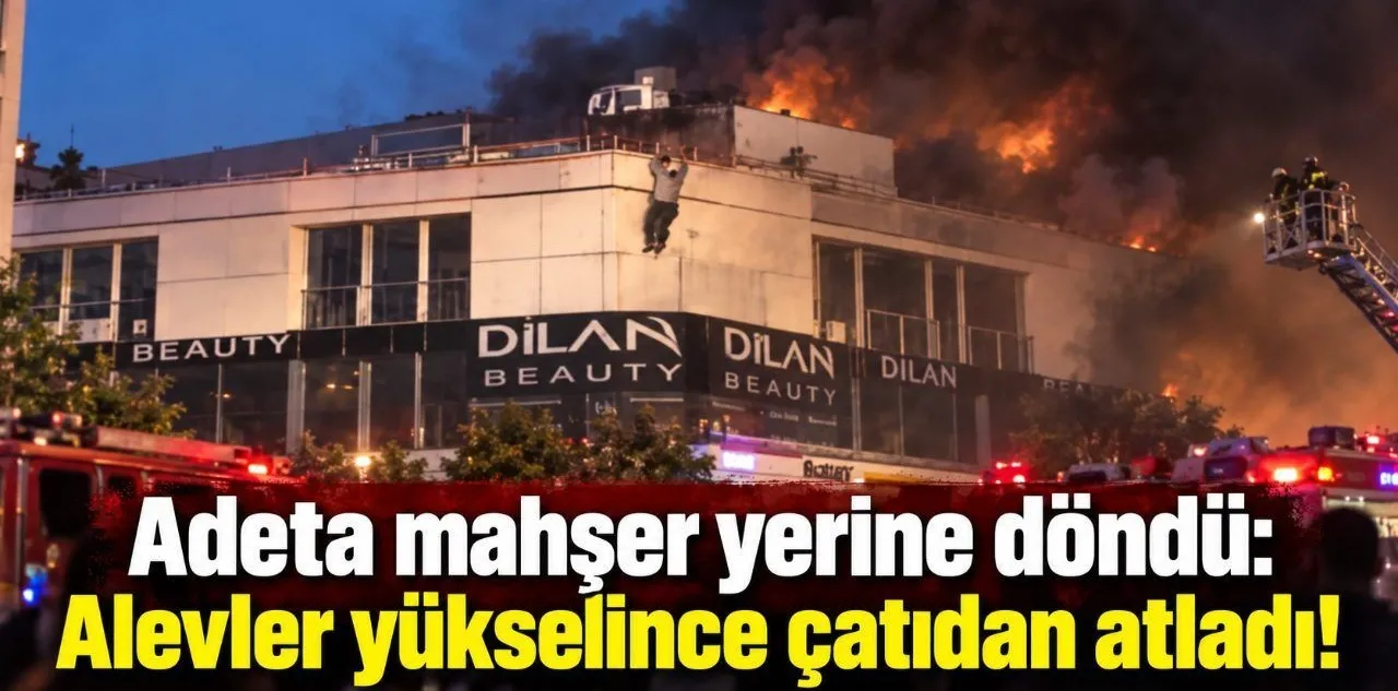 Adeta Mahşer Yerine Döndü: Alevler Yükselince Çatıdan Atladı