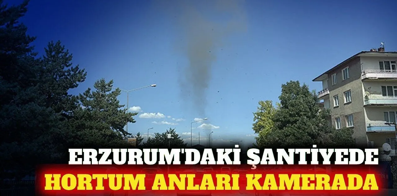 Erzurum'daki Şantiyede Oluşan Hortum Kameraya Yansıdı