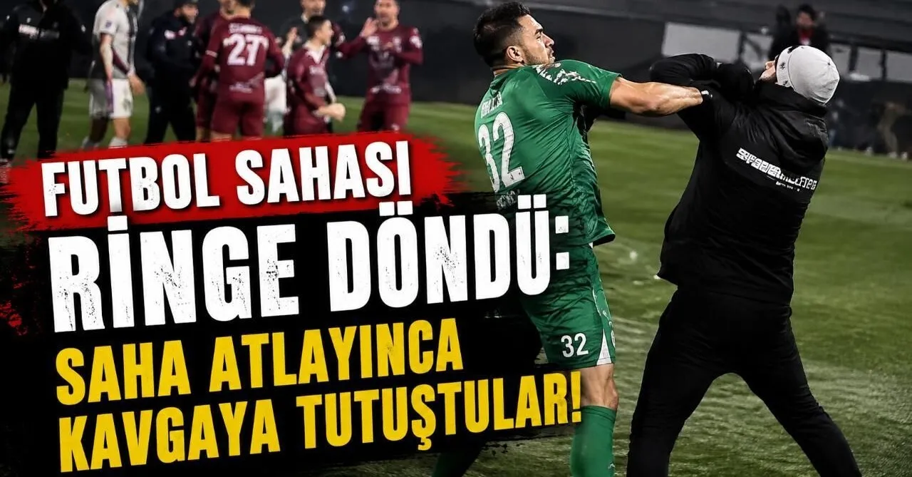 Futbol Sahası Ringe Döndü: Saha Atlayınca Kavgaya Tutuştular
