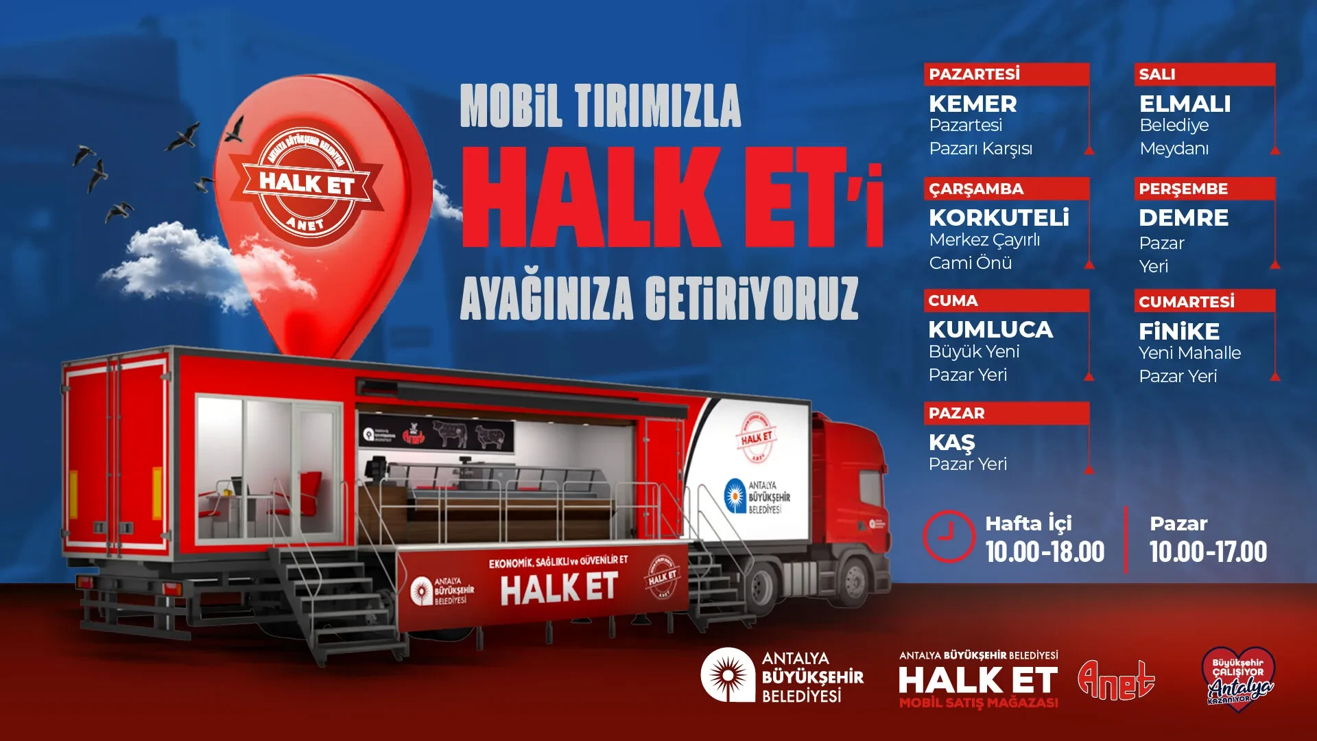 Mobil Halk Et'in Bu Haftaki Rotası Belli Oldu: 7 İlçede Hizmet Verecek - Antalya Haber